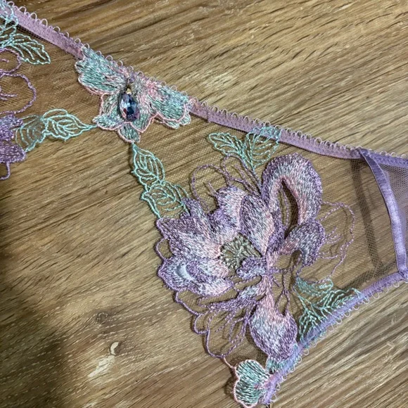 Honey Birdette Purple Lace Bra with Intricate Details - Picture 7 of 7